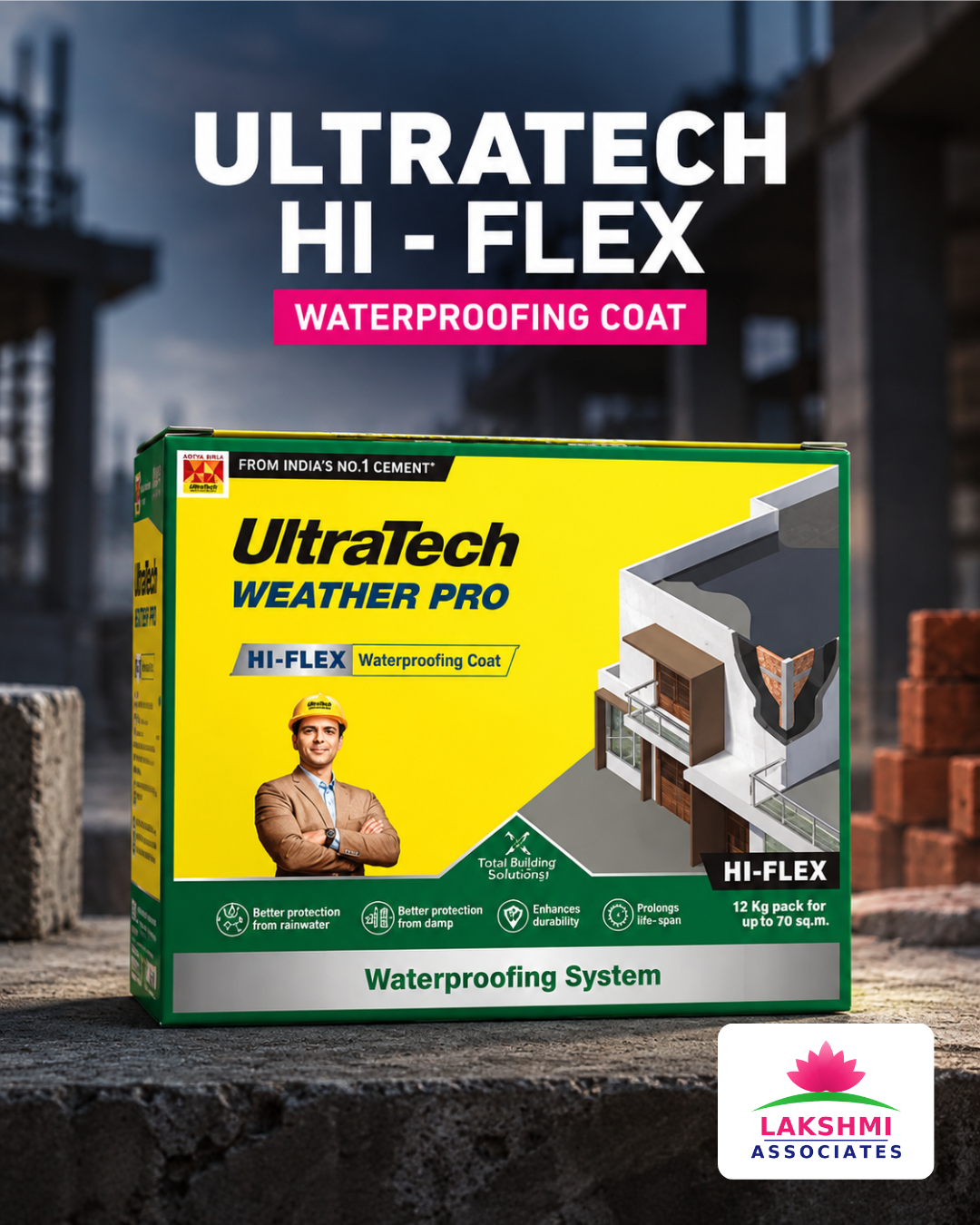 UltraTech Hi-Flex Waterproofing Coat 12kg