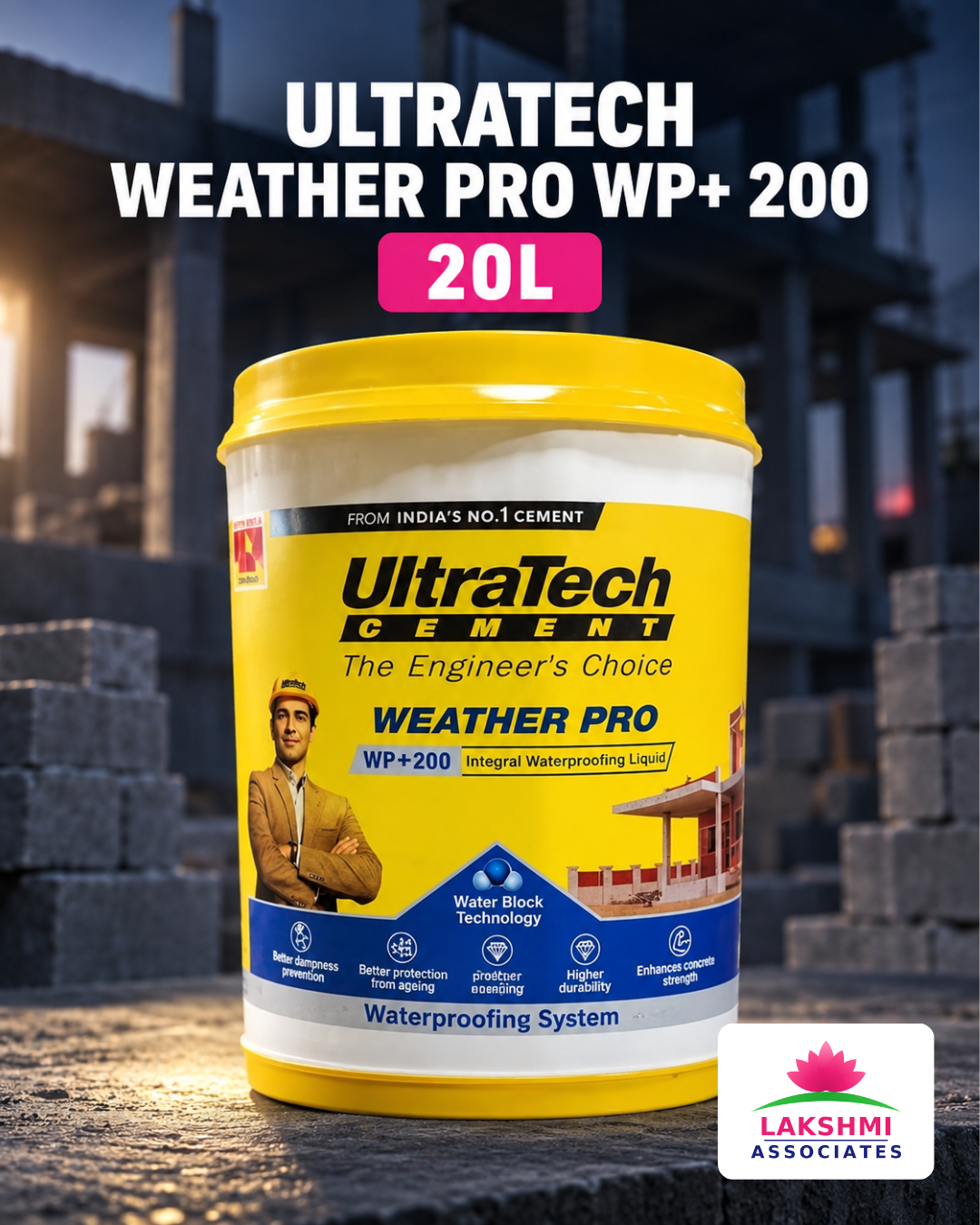 UltraTech WP+200 20L Waterproofing Liquid