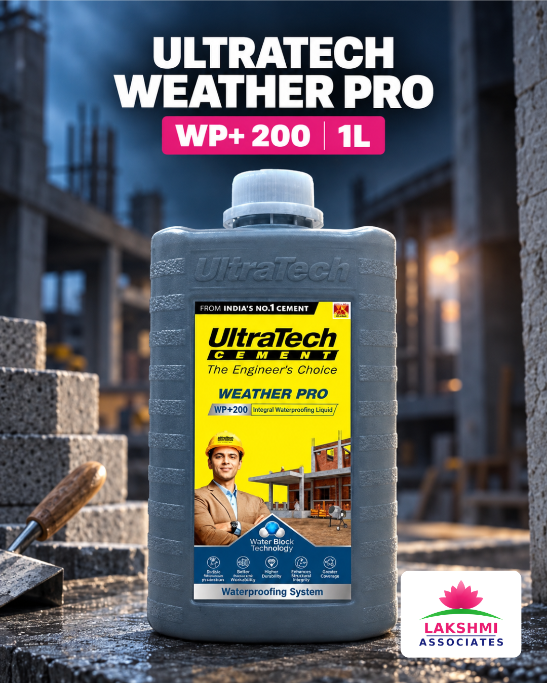 UltraTech WP+200 1L Waterproofing Liquid
