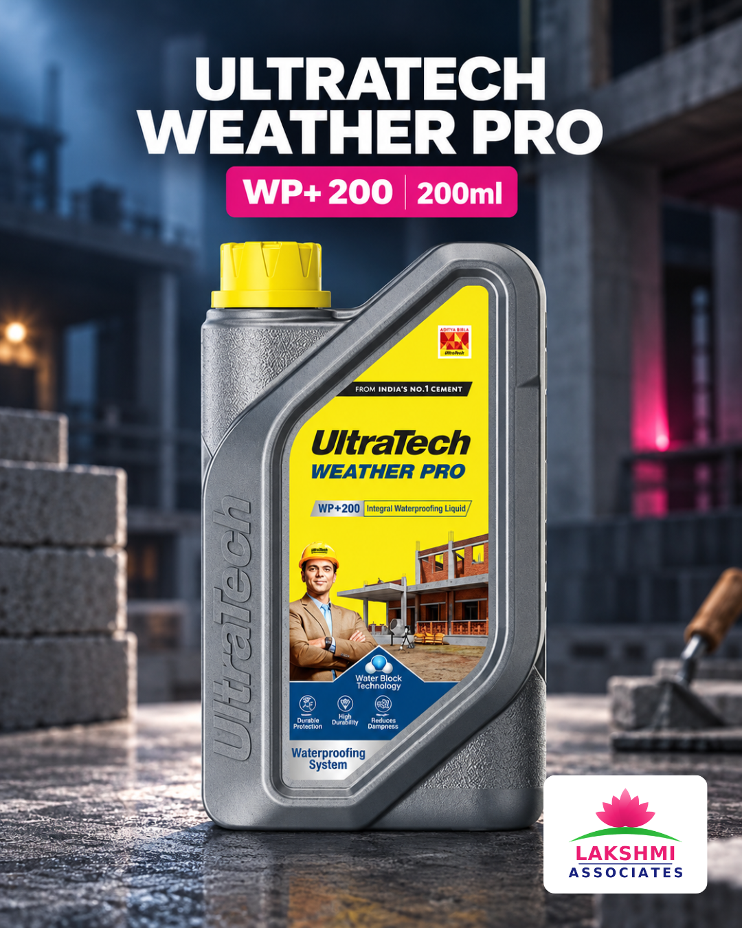 UltraTech WP+200 200ml Waterproofing Liquid