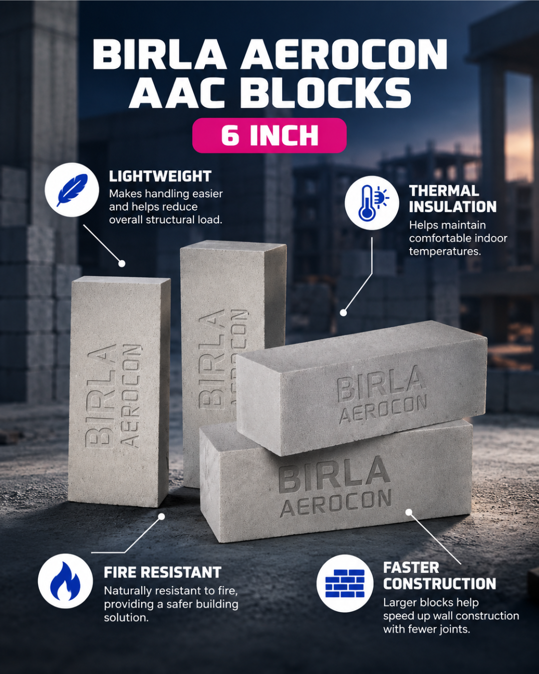 26. Birla Aerocon 6 Inch AAC Blocks-2