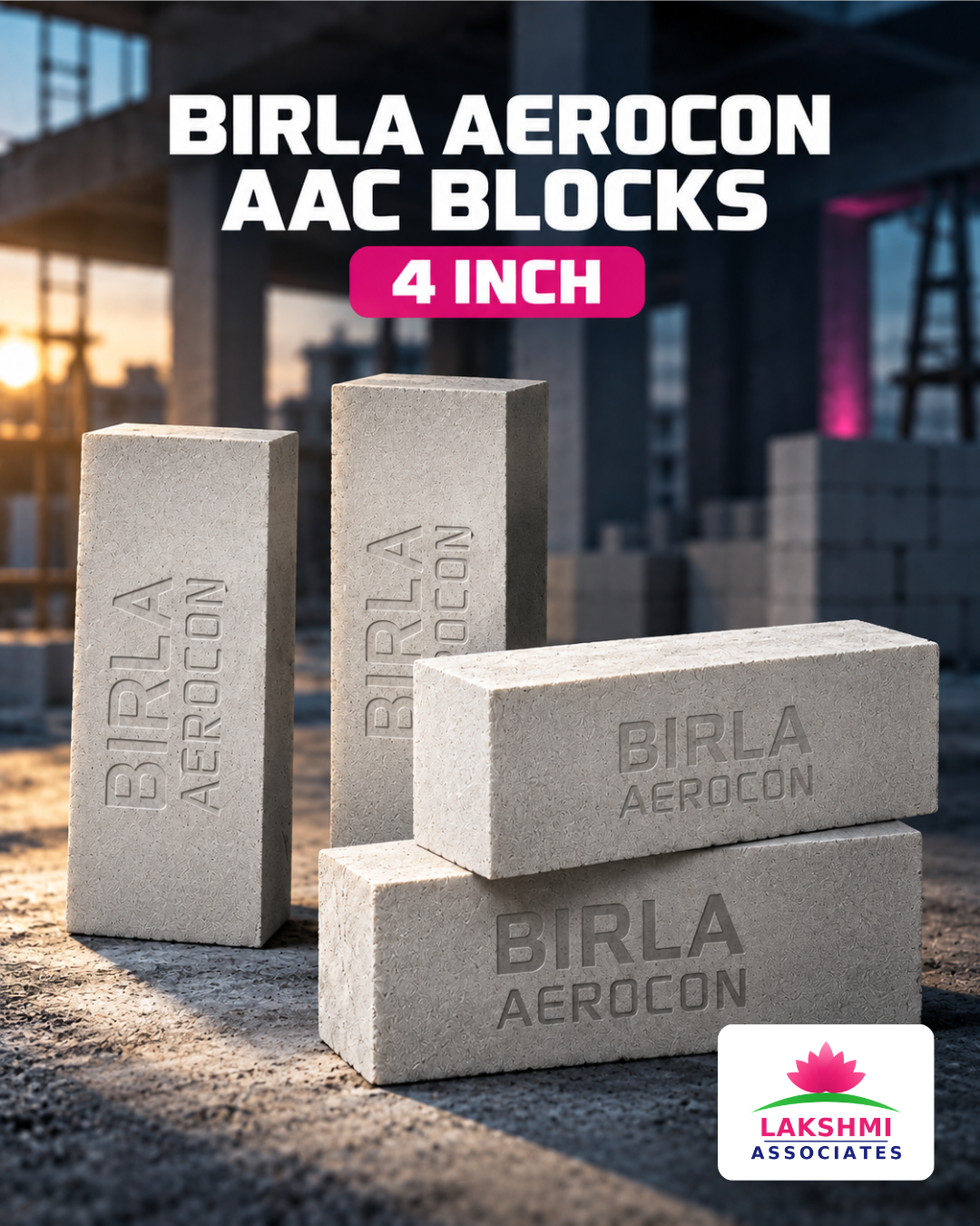 Birla Aerocon 4 Inch AAC Blocks