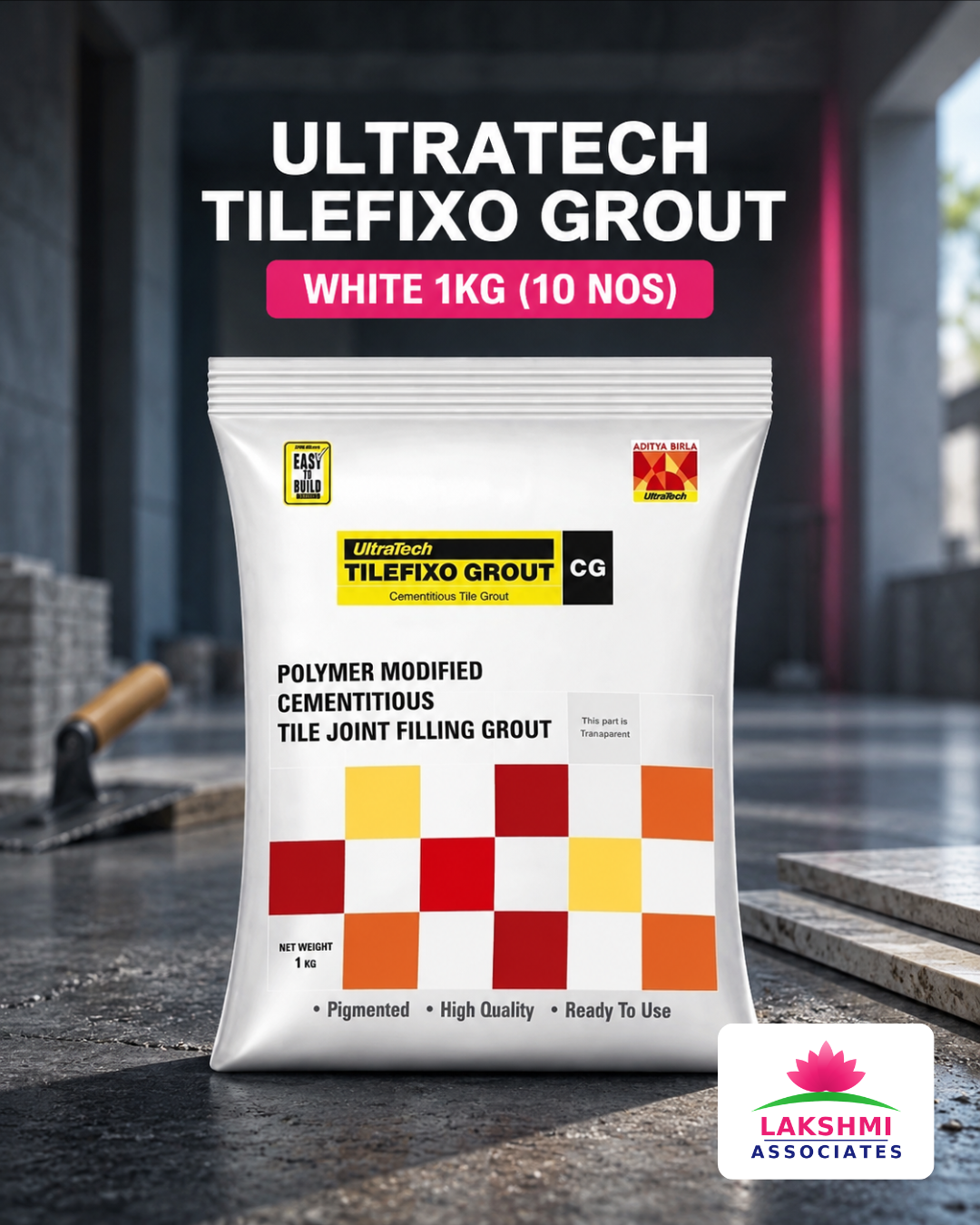 Ultratech TILEFIXO GROUT WHITE 1KG (10 Nos)