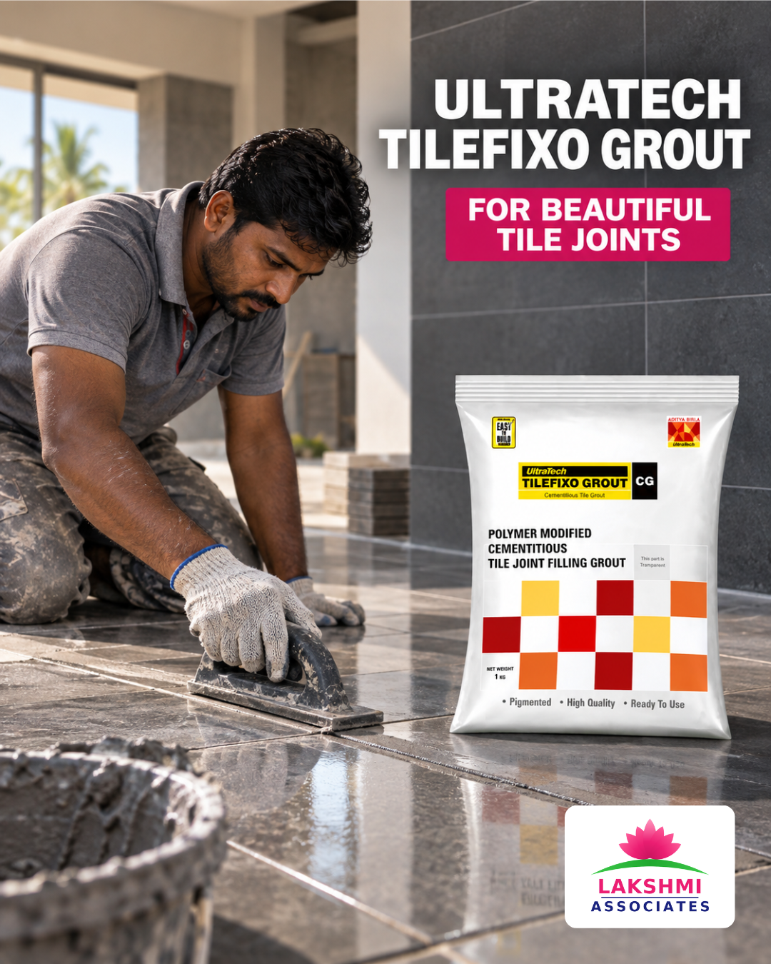 4. Ultratech TILEFIXO GROUT WHITE 1KG (10 Nos) -3