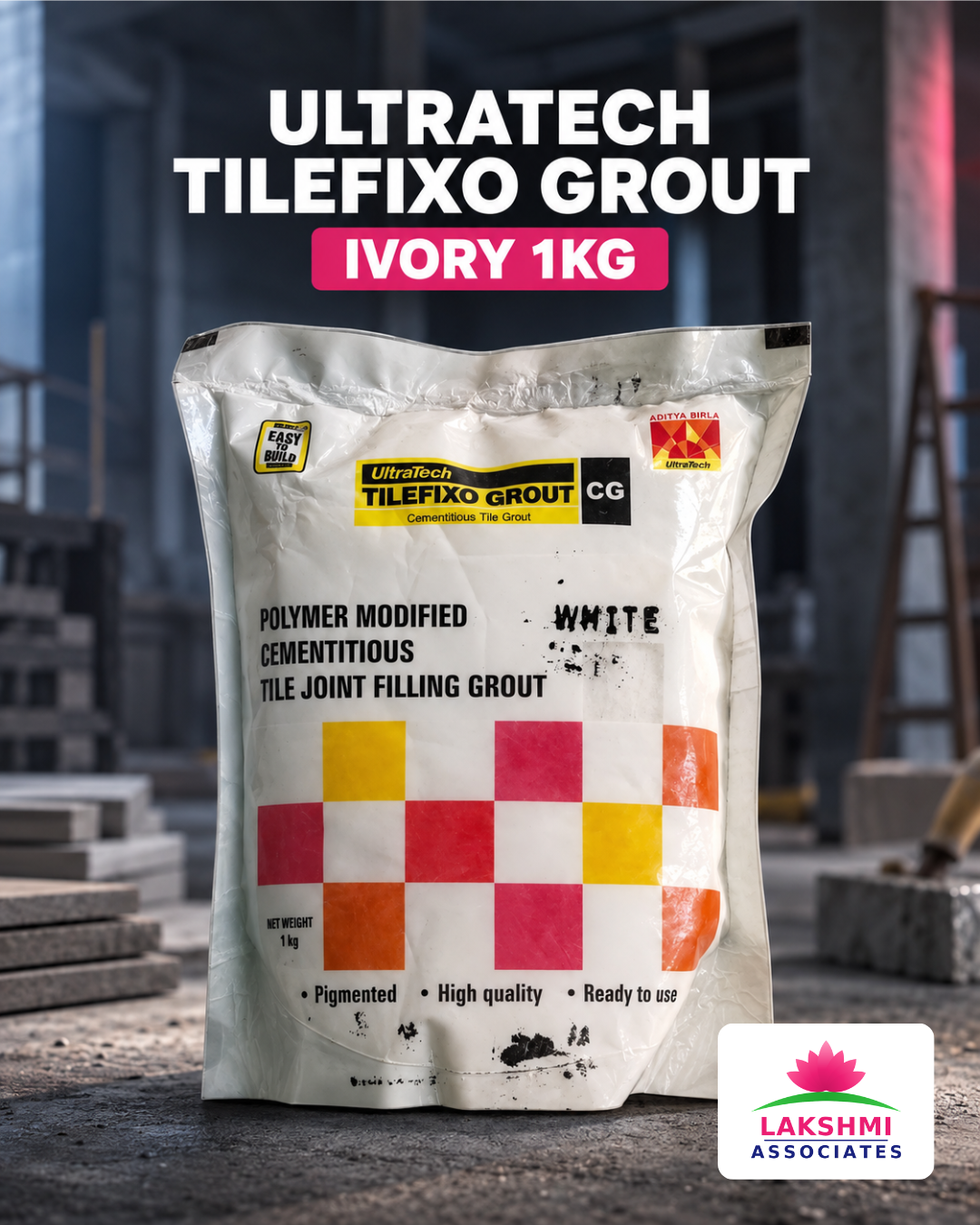 Ultratech TILEFIXO GROUT IVORY 1KG (10 Nos)