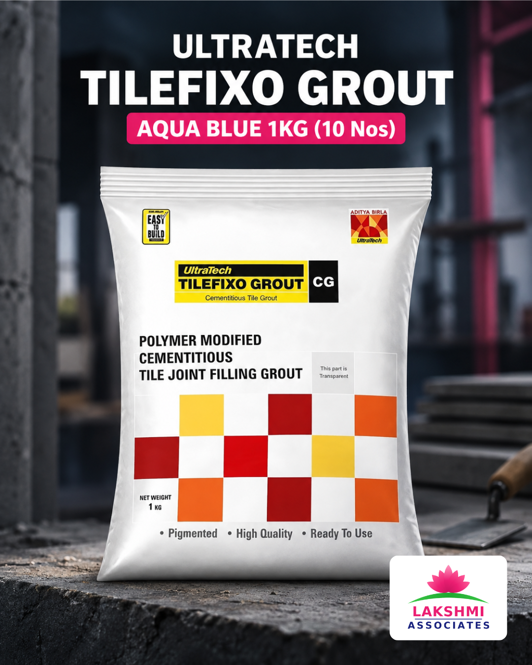 Ultratech TILEFIXO GROUT AQUA BLUE 1KG (10 Nos)